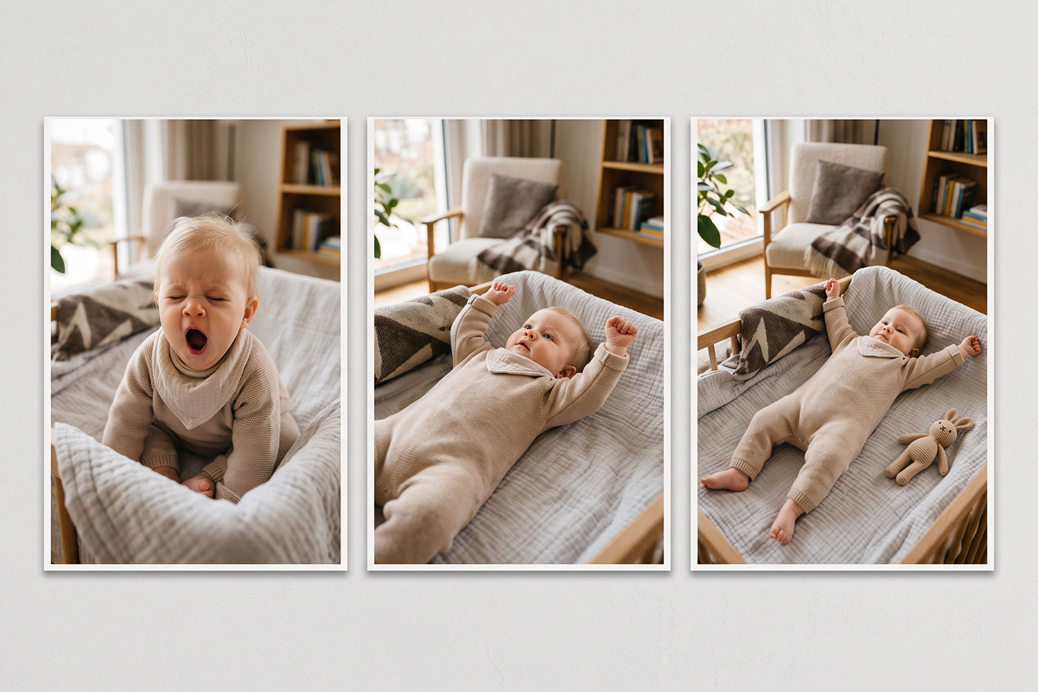 Baby beim Gähnen, Serienaufnahme mit dem Handy